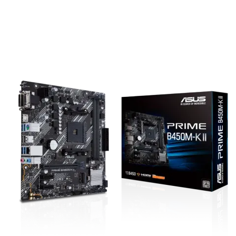 Asus Prime B450M-K İi DDR4 4400MHZ 1XVGA 1XHDMI 1XDVI 1XM.2 USB 3.2 MATX AM4 (2. ve 1.NESİL İşlemci Uyumlu)