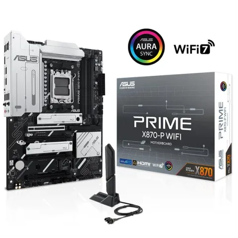 Asus Prime X870-P Wi-Fi DDR5 8000MHZ 1XHDMI 2XUSB4 4XM.2 ATX AM5 (AMD AM5 9000/8000/7000 Serileri ile Uyumlu)