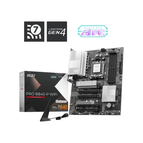 MSI Pro B840-P Wi-Fi DDR5 8000MT/S 1XHDMI 2XM.2 ATX AM5 (AMD AM5 9000/8000/7000 Serileri ile Uyumlu)