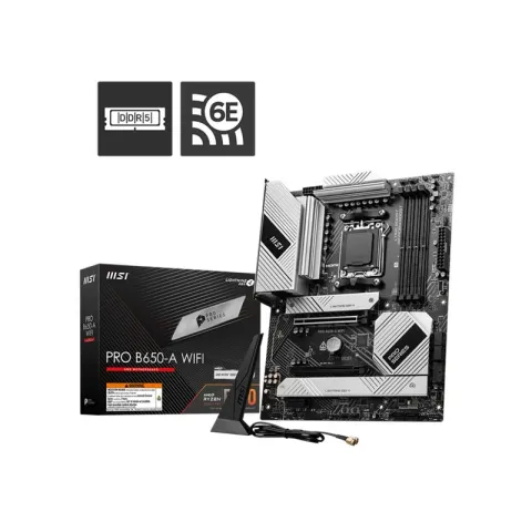 MSI Pro B650-A Wi-Fi DDR5 7600MHZ 1XHDMI 3XM.2 USB ATX AM5 (AMD AM5 9000/8000/7000 Serileri ile Uyumlu)