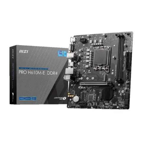 MSI Pro H610M-E DDR4 3200MHZ 1XVGA 1XHDMI 1XM.2 USB 3.2 MATX 1700P (12. / 13. ve 14. Nesil İşlemci Uyumlu)
