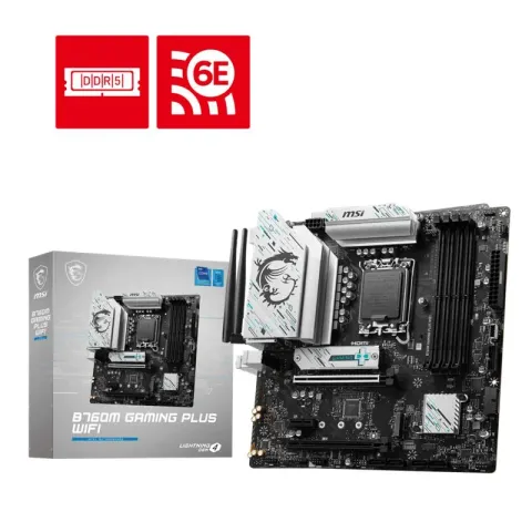 MSI B760M Gaming Plus Wi-Fi DDR5 6800MHZ 2XHDMI 2XDP 2XM.2 USB 3.2 MATX 1700P (12. / 13. ve 14. Nesil İşlemci Uyumlu)