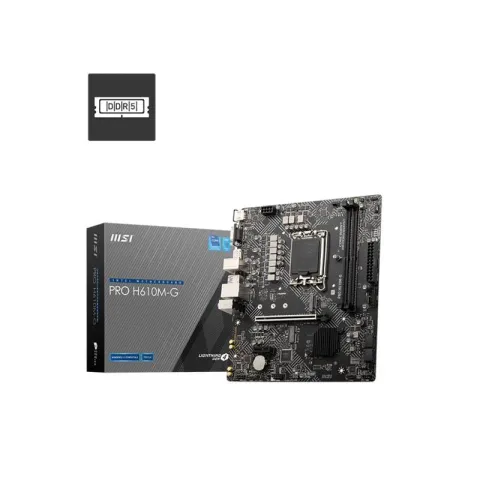 MSI Pro H610M-G DDR5 5600MHZ 1XVGA 1XHDMI 1XDP 1XM.2 USB 3.2 MATX 1700P (12. / 13. ve 14. Nesil İşlemci Uyumlu)