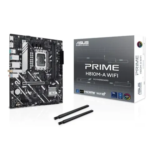 Asus Prime H810M-A Wi-Fi DDR5 6400MHZ 1XHDMI 1XDP 2XM.2 USB 3.2 MATX 1851P (Intel Ultra Processors Series 2)