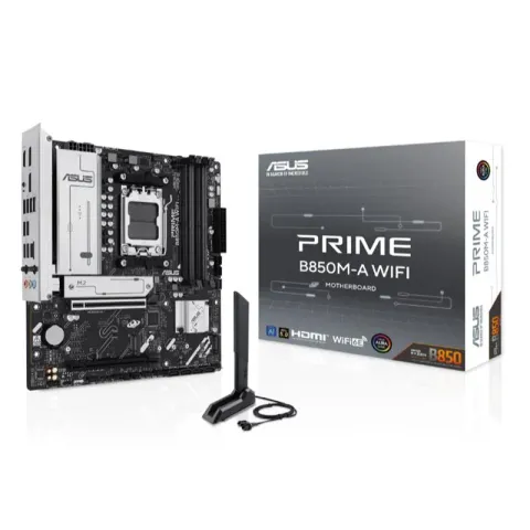 Asus Prime B850M-A Wi-Fi DDR5 8000MT/S 1XHDMI 2XDP 3XM.2 USB3.2 MATX AM5 (AMD AM5 9000/8000/7000 Serileri ile Uyumlu)