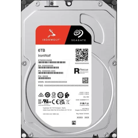 6 TB Seagate 3.5 İronwolf SATA3 5400RPM 256MB ST6000VN006 (3 Yıl Resmi Dist Garantili)