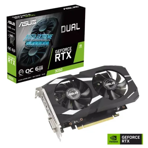 Asus GeForce DUAL-RTX3050-O6G 6GB GDDR6 96BIT 1XHDMI 1XDP 1XDVI Ekran Kartı
