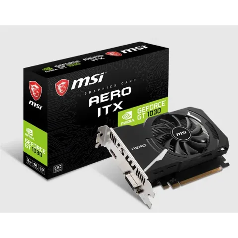 MSI GeForce GT1030 Aero ITX 2GD4 Oc 2GB DDR4 64BIT 1XHDMI 1XDVI Ekran Kartı