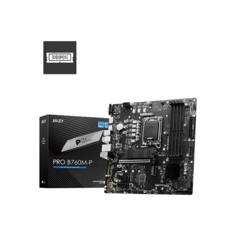 MSI Pro B760M-P DDR5 6800MHZ 1XVGA 1XHDMI 1XDP 2XM.2 USB 3.2 MATX 1700P (12. / 13. ve 14. Nesil İşlemci Uyumlu)