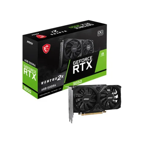 MSI GeForce RTX3050 Ventus 2X e 6G Oc 6GB GDDR6 96BIT 2XHDMI 1XDP Ekran Kartı