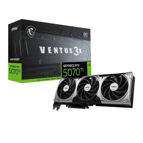MSI GeForce RTX5070TI 16G Ventus 3X Oc 16GB GDDR7 256BIT 1XHDMI 3XDP Ekran Kartı