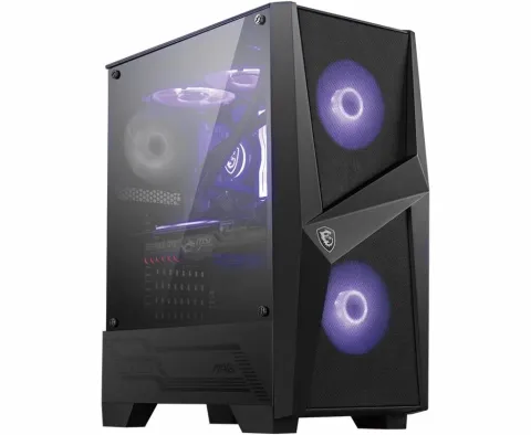 MSI Mag Forge 100M Temperlı Cam 2X120MM 1X120MM Argb Fan PSU Yok Gaming Siyah Kasa