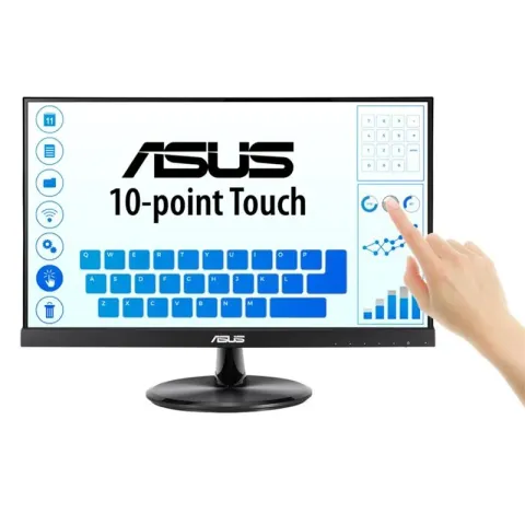 21.5 Asus VT229H IPS 5MS 60MHZ 1XVGA 1XHDMI FHD 1920X1080 Hoparlör Çerçevesiz Düşük Mavi Işık Dokunmatik Ekran VESA