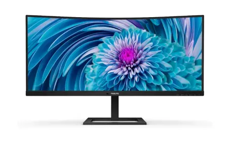 34 Philips 346E2CUAE/00 4MS 100MHZ 1XHDMI 1XDP Wqhd 3440 X 1440 USB-C Hoparlör Yükseklik Ayari Curved VESA Siyah
