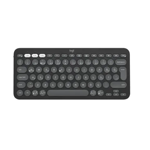 Logitech K380S Pebble Keys 2 Çoklu Cihaz Özellikli Bluetooth Türkçe Q Klavye Gri 920-011859