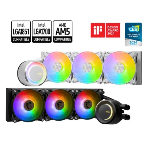 MSI Mag Coreliquid E360 White 360MM Argb CPU Sıvı Soğutucu (Lga 1150/1151/1155/1156/1200/1700/AM5 Uyumlu)