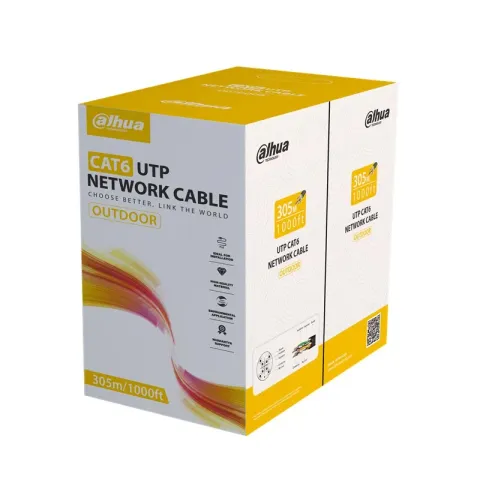 Dahua DH-PFM920-6UN U/Utp 305 Metre 24AWG 0 Bakir Pe Outdoor Siyah Renk CAT6 Kablo