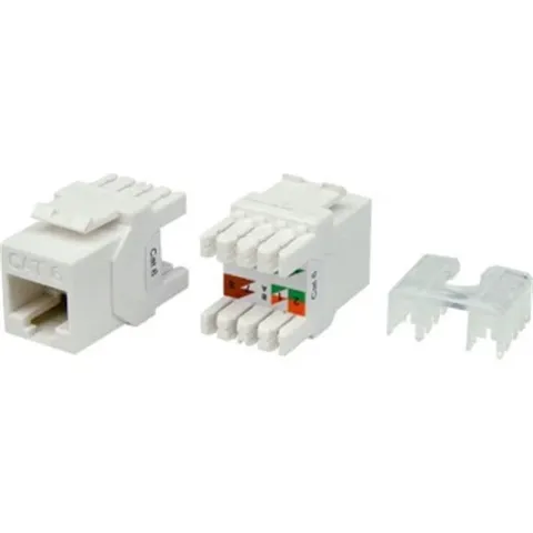 Uranium KJ-UC6-18044 CAT6 UTP 180 Derece Keystone Jack Beyaz Renk