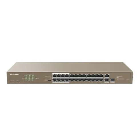 IP-Com F1126P-24-250W 24 Port 10/100+ 2XRJ45/1X1GB SFP Combo 250W PoE Racmount Switch