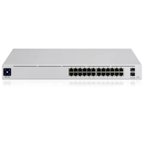 Ubiquiti USW-PRO-24-POE Gigabit 24 Port Gigabit + 2X10GB SFP Uplink 400W PoE Yönetilebilir Rackmount Switch