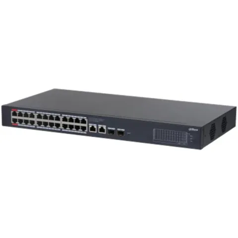 Dahua CS4228-24GT-375 24 Port Gigabit + 2X1GB SFP Uplink Cloud Yönetilebilir 400W PoE Rackmount Switch
