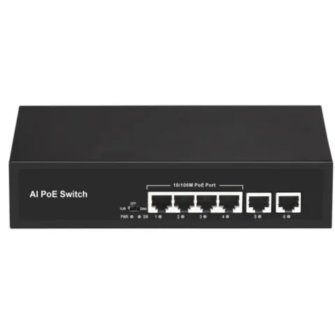 Uranium POE-4020-55W 4 Port 10/100 + 2 Port 10/100 RJ45 Uplink PoE Switch (Realtek Chipset)