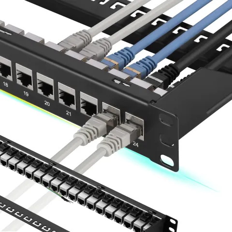 24 Port Cat7 Tam Ekranlı (Shielded) Boş Patch Panel