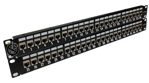 48 Port Cat6A STP (Korumalı) Patch Panel (1U)