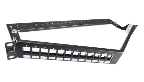 24 Port Cat6A UTP Açılı (Angled) Boş Patch Panel