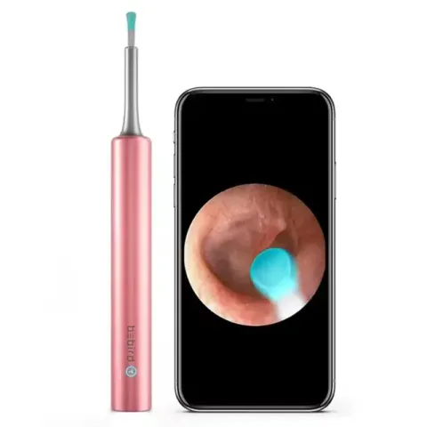 Bebird T5 3MP Kamera 3.5MM Lens Şarjlı Wi-Fi Görüntülü Kulak Temizleyici Pembe Renk