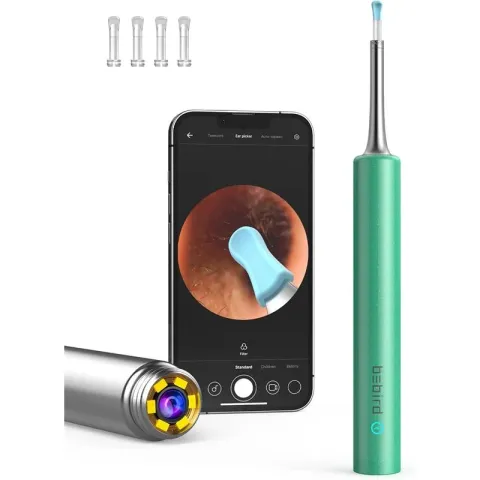 Bebird T5 3MP Kamera 3.5MM Lens Şarjlı Wi-Fi Görüntülü Kulak Temizleyici Yeşil Renk