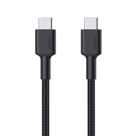 Aukey CB-CD45-BK Pd Naylon Örgülü Type-C Type-C Şarj Kablosu 0.9MT