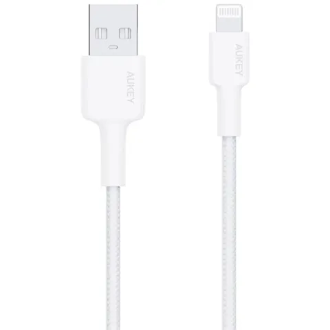 Aukey CB-BAL7-WH Naylon Örgülü USB-a Lightning Kablosu 0.9MT