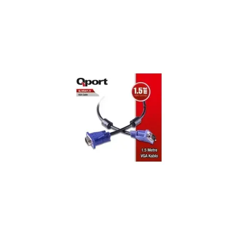 Qport Q-VGA1.5 15 Pin Fıltrelı VGA Kablo 1.5MT