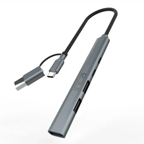 Inca IUTP-06T USB 3.0 Type-C 3.1 Hub 1 X USB 3.0 +2 X USB+TYPE-C+PD100W 2.0 Aluminyum Kasa Çoklayıcı