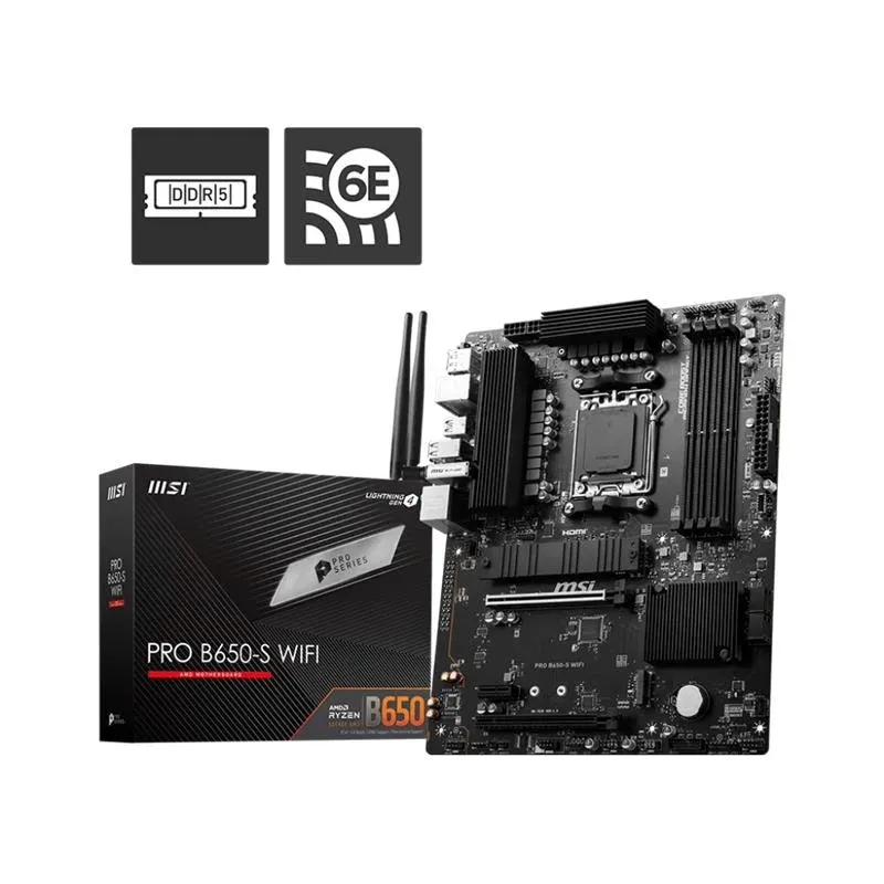 MSI Pro B650-S Wi-Fi DDR5 7200MHZ 1XHDMI 1XDP USB 3.2 M.2 ATX AM5 (AMD AM5 9000/8000/7000 Serileri ile Uyumlu)