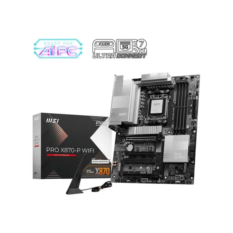 MSI Pro X870-P Wi-Fi DDR5 8200MT/S 1XHDMI 1XUSB4 3XM.2 ATX AM5 (AMD AM5 9000/8000/7000 Serileri ile Uyumlu)