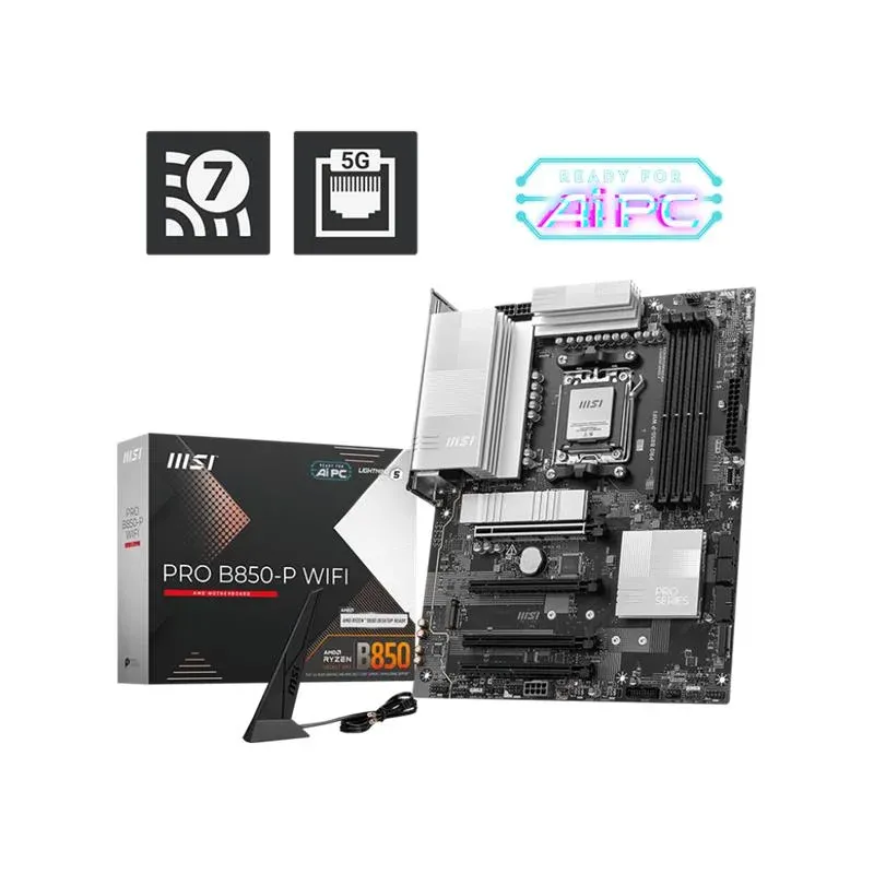 MSI Pro B850-P Wi-Fi DDR5 8200MT/S 1XHDMI 3XM.2 ATX AM5 (AMD AM5 9000/8000/7000 Serileri ile Uyumlu)