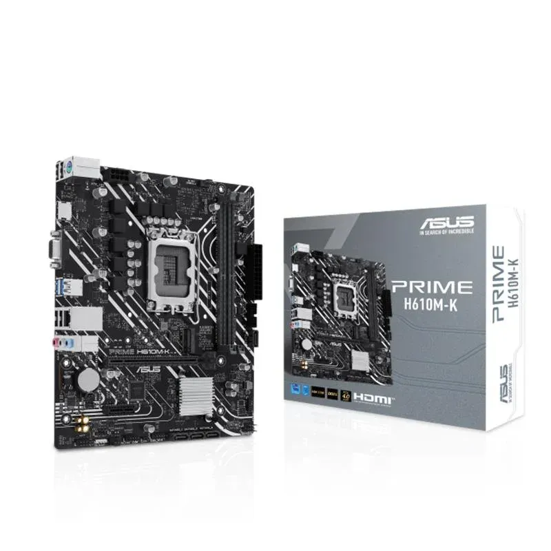 Asus Prime H610M-K DDR5 5600MHZ 1XVGA 1XHDMI 1XM.2 USB 3.2 MATX 1700P (12. / 13. ve 14. Nesil İşlemci Uyumlu)