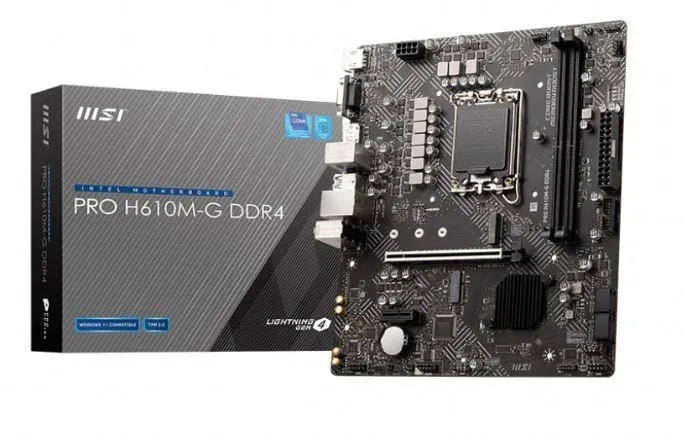 MSI Pro H610M-G DDR4 3200MHZ 1XVGA 1XHDMI 1XDP 1XM.2 USB 3.2 MATX 1700P (12. / 13. ve 14. Nesil İşlemci Uyumlu)