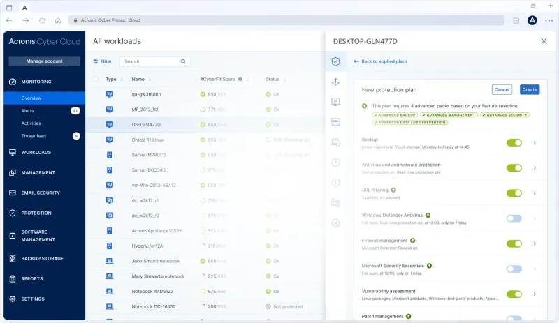 Acronis Cyber Protect Advanced (100 Cihaz, 1 Yıl)