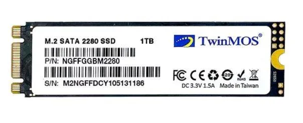 1 TB TwinMOS M.2 2280 SATA3 580/550 NGFFGGBM2280