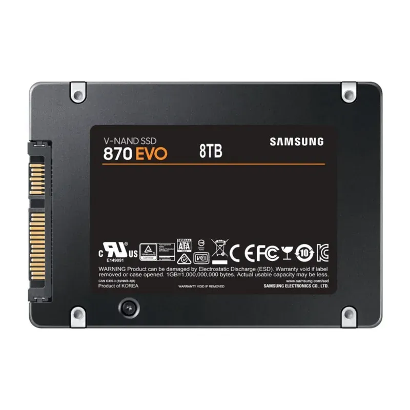 8TB 870 Evo Samsung 2.5 SATA3 MZ-77E8T0BW 560-530 Mb/S Samsung TR Garantili