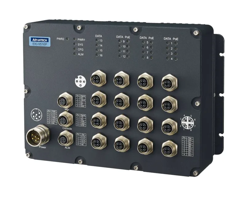 Advantech EKI-9516 Demiryolu (EN 50155) Switch