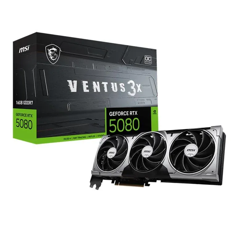 MSI GeForce RTX5080 16G Ventus 3X Oc 16GB GDRR7 256BIT 1XHDMI 3XDP Ekran Kartı