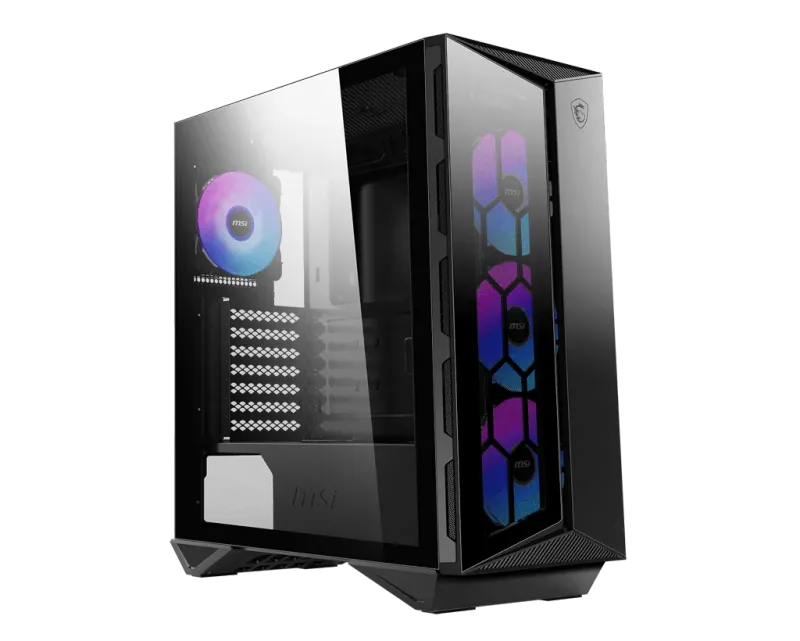 MSI Mpg Gungnir 110R Temperlı Cam 1X120MM 3XARGB Fan PSU Yok Gaming Siyah Kasa