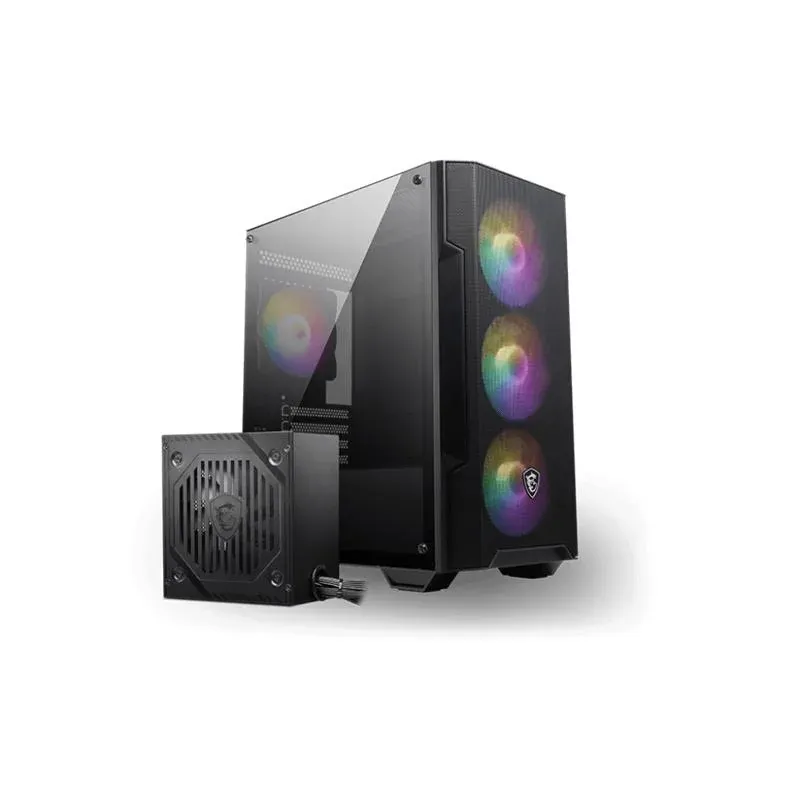 MSI Mag Forge M100A D60 600W 80+ Akrilik Yan Panel 3X120MM 1X120MM Argb Bronze MATX Gaming Kasa