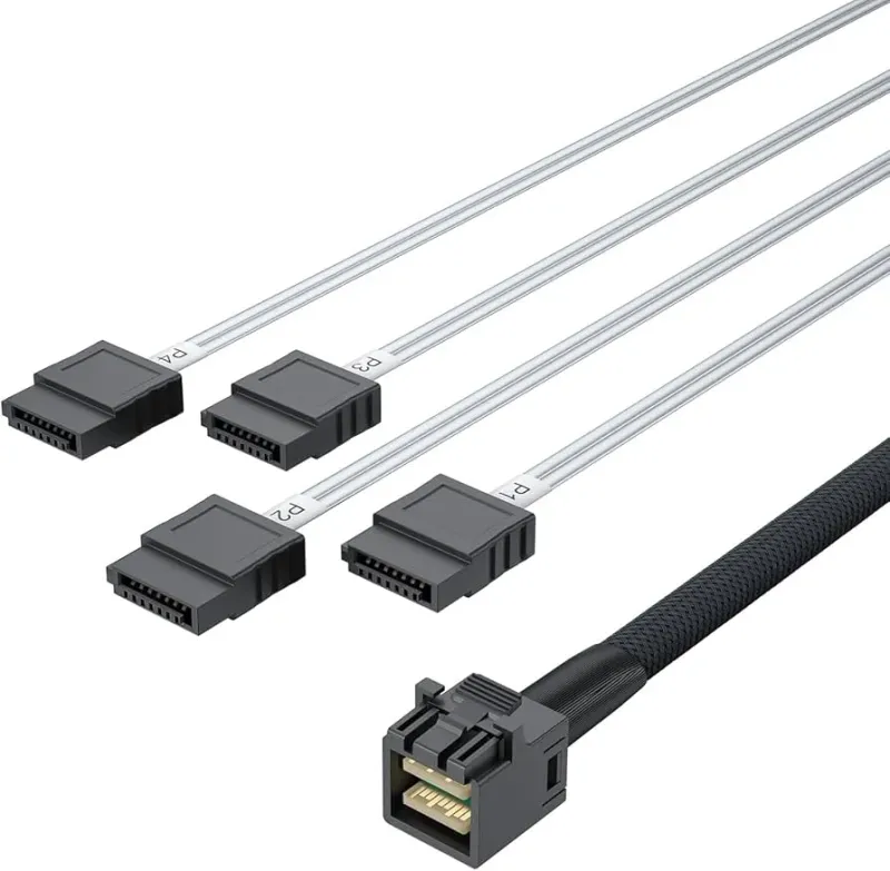 Mini-SAS HD (SFF-8643) to 4x SATA Fanout Kablo (1m)