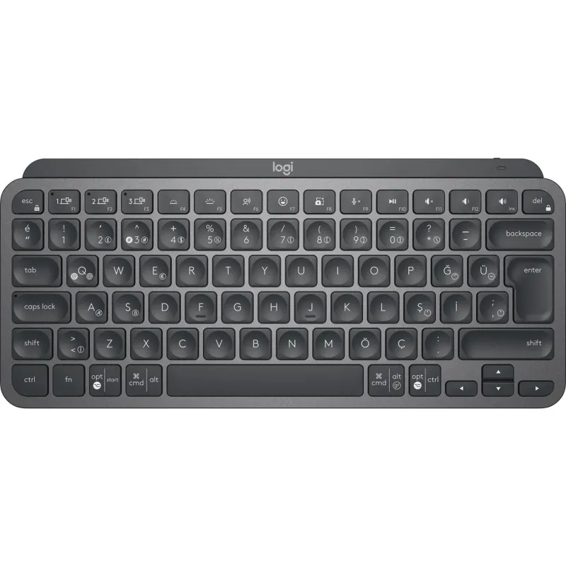 Logitech Mx Keys Mini Minimalist Kablosuz Bluetooth Aydınlatmalı Q TR Klavye Siyah 920-010504