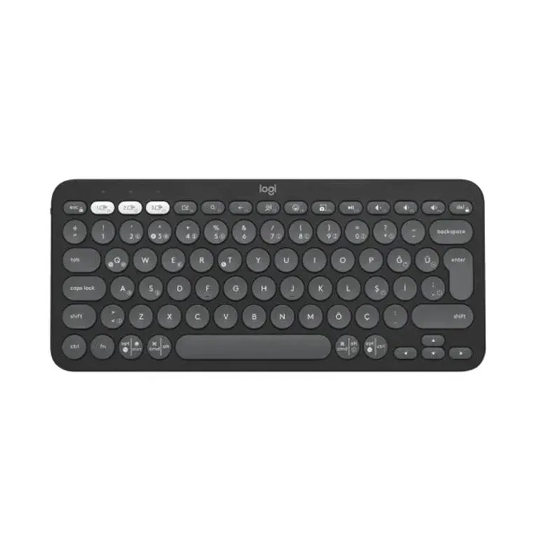 Logitech K380S Pebble Keys 2 Çoklu Cihaz Özellikli Bluetooth Türkçe Q Klavye Gri 920-011859